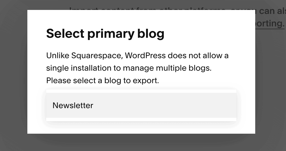 Select blog oage